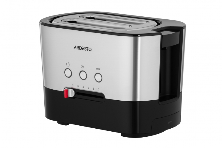 Тостер Ardesto Steel Collection T-K210 1000Вт, метал/пластик, сріблясто-чорний